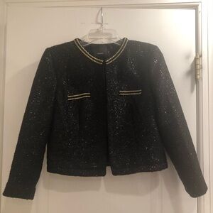 New Black Crop Jacket w/ Gold Detail